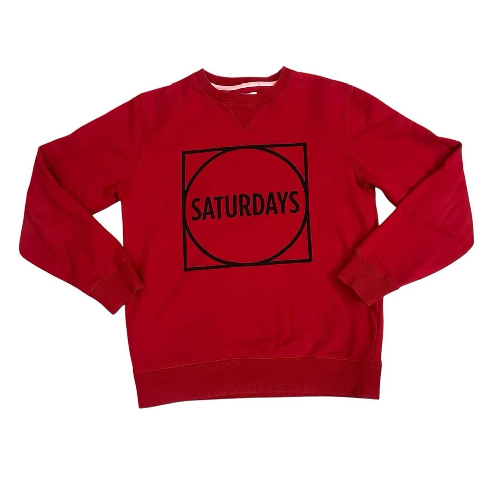 Saturdays Surf NYC Sweatshirt Men’s M Red New York Heavyweight Logo Long Sleeve